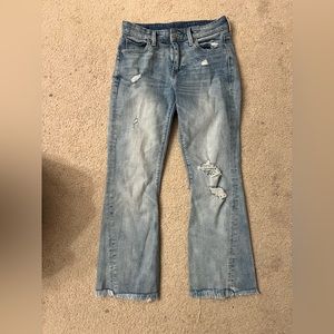 Lucky Brand women’s boot cut, distressed, ripped, mid-rise jeans, size 25